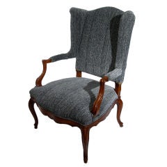 CONTINENTAL MAHOGANY WINGBACK FAUTEUIL ARMCHAIR