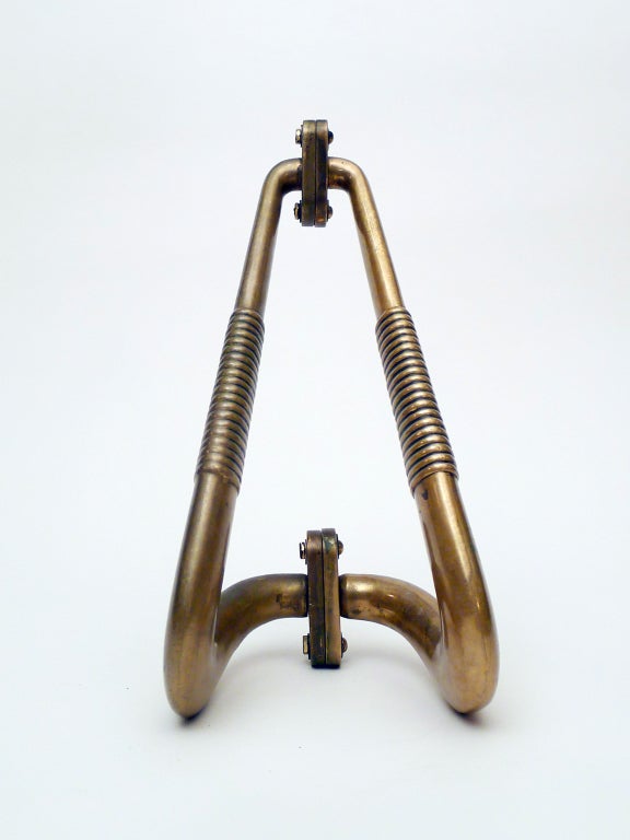 Pair Italian 1940s Cast Bronze Door Handles