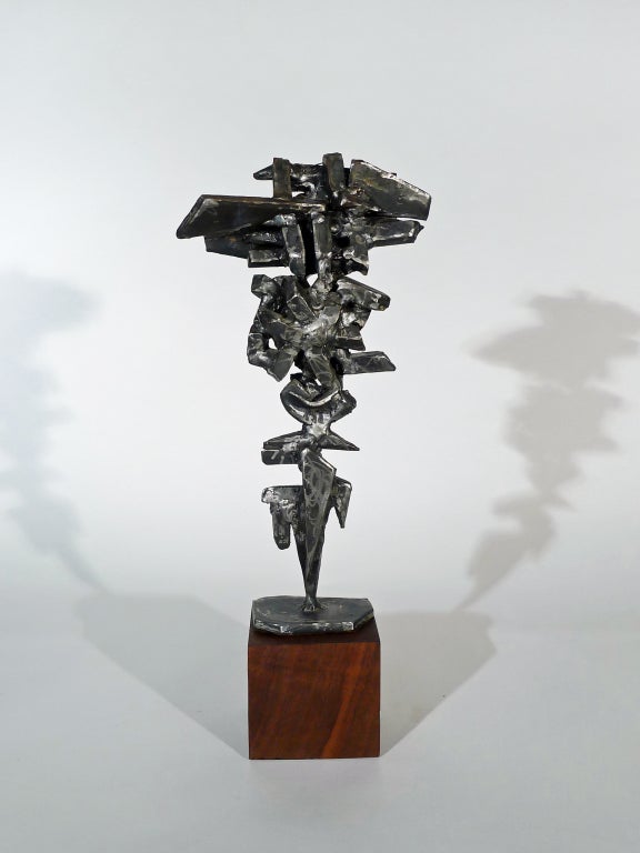 1960s Patinated Steel Sculpture By Bernard Brenner