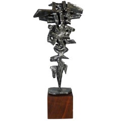 1960s Patinated Steel Sculpture By Bernard Brenner