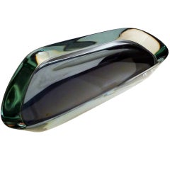 Italian 1950s Smoked Mirror Glass Bowl By Fontana Arte