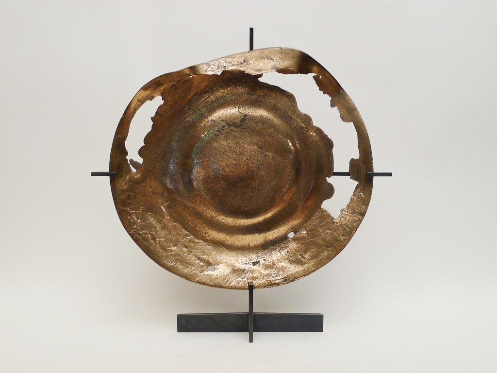 Cast Bronze Sculpture on Patinated Steel Support