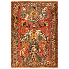 Antique Caucasian Dragon Soumak Rug