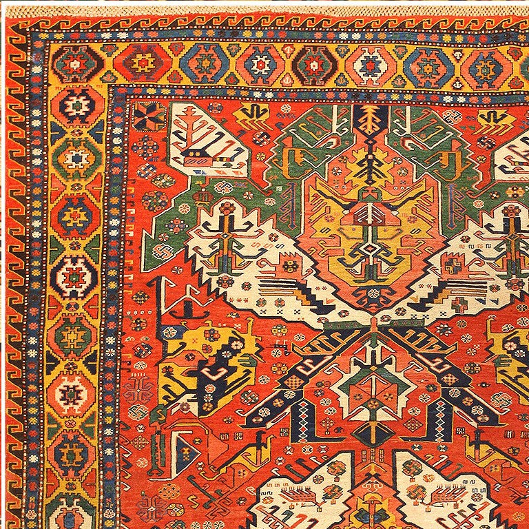 Antique Caucasian Dragon Soumak Rug at 1stDibs