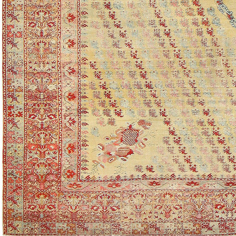 Rococo 18th Century Turkish Ghiordes Carpet
