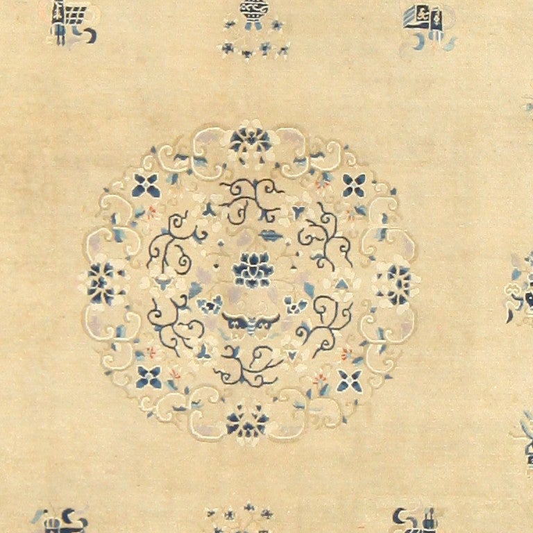 Wool Elegant Antique Chinese Carpet