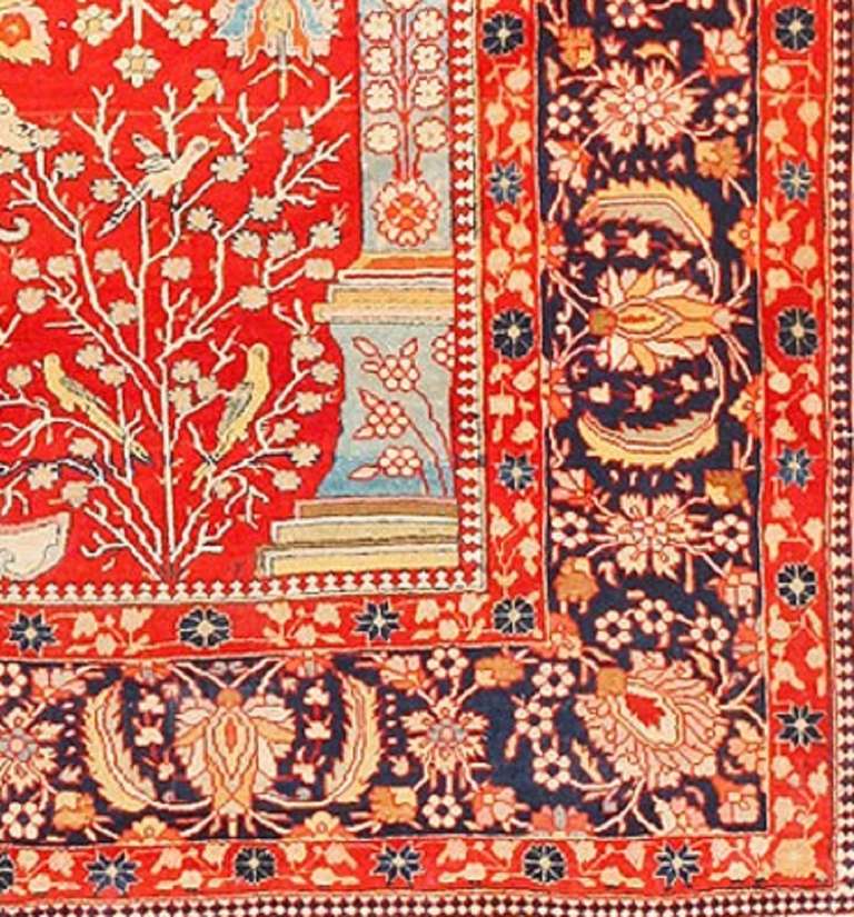 Persian Antique Mohtashem Kashan Carpet