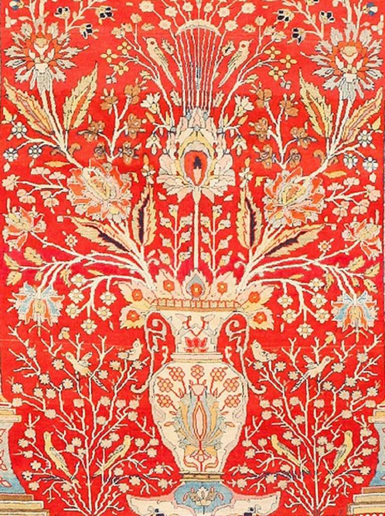 Hand-Knotted Antique Mohtashem Kashan Carpet