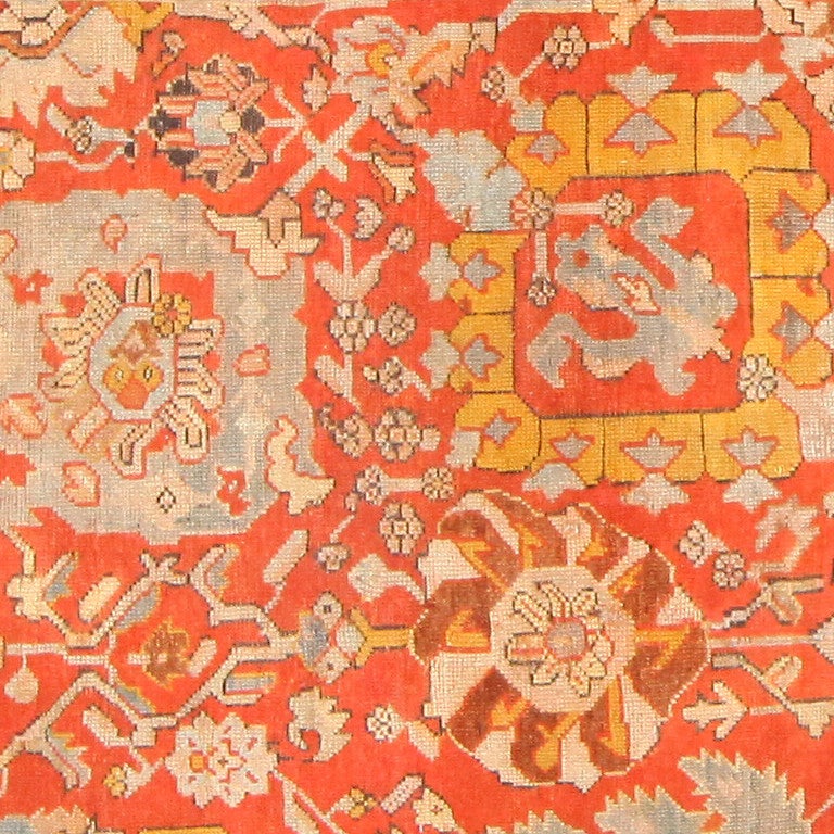 Wool Gorgeous Antique Turkish Oushak Carpet