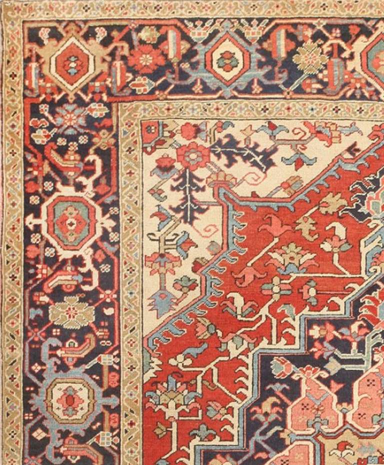 19th Century Antique Persian Serapi Carpet