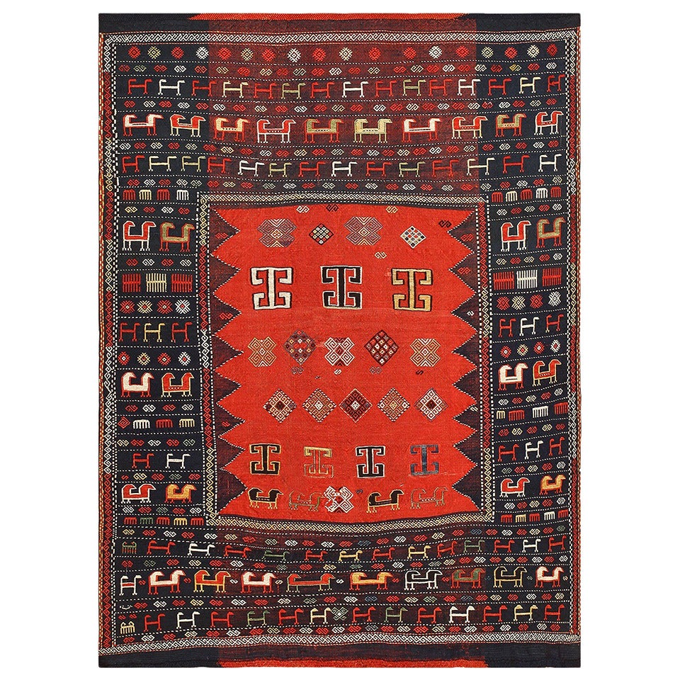 Wonderful Antique Caucasian Shahsavan Tribal Rug. Size 5 ft 2 in x 6