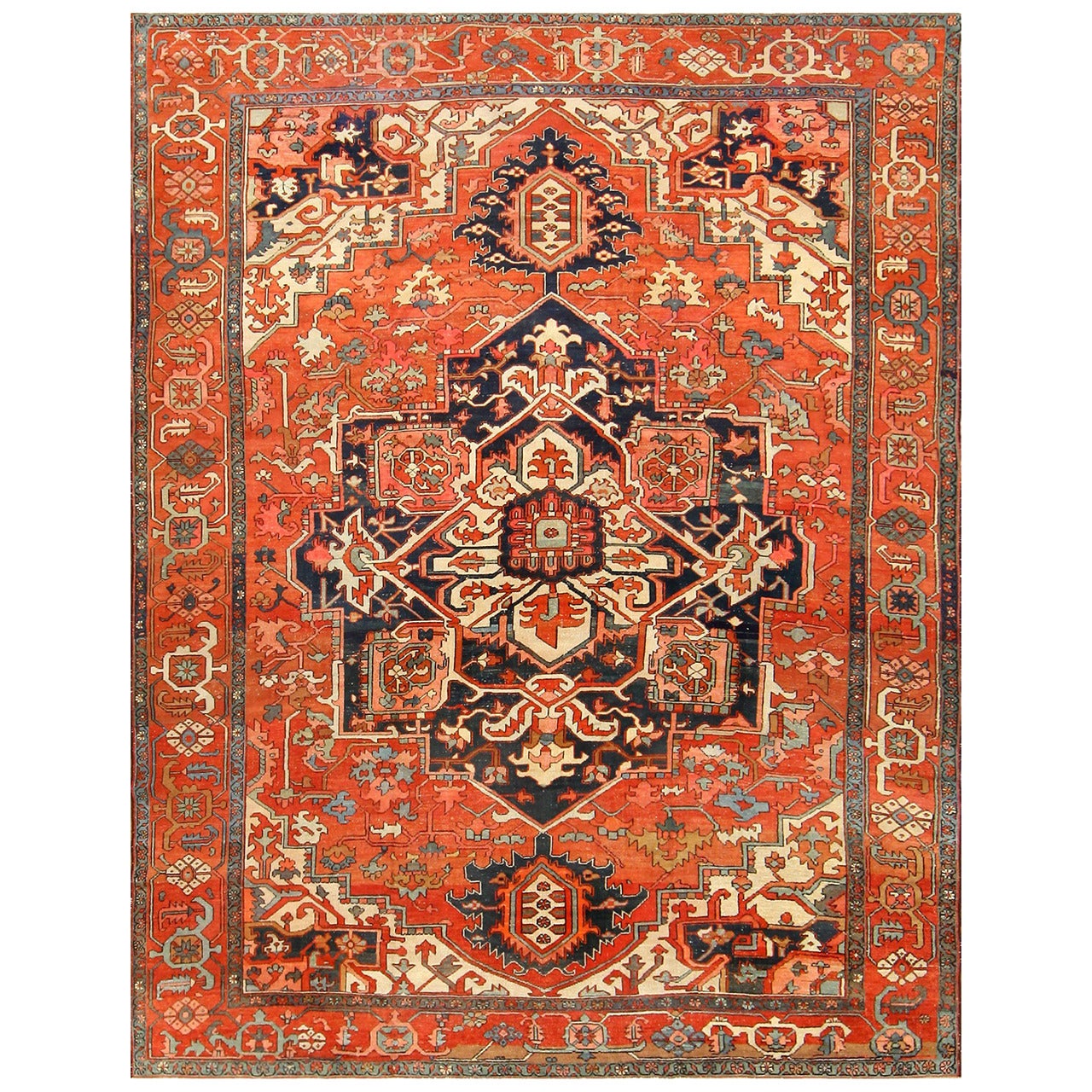 Beautiful Antique Persian Serapi Rug