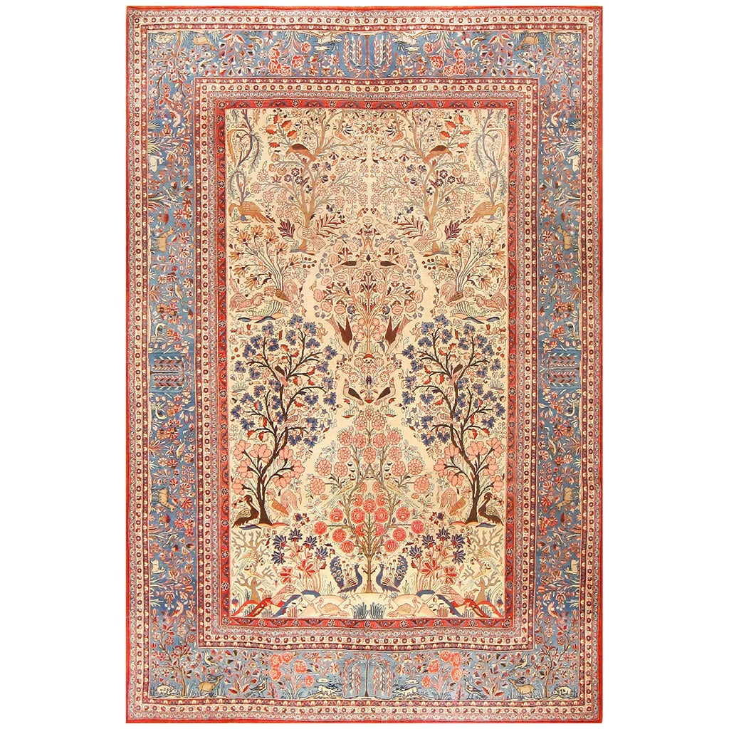 Gorgeous Antique Persian Kashan Dabir Rug