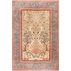 Gorgeous Antique Persian Kashan Dabir Rug