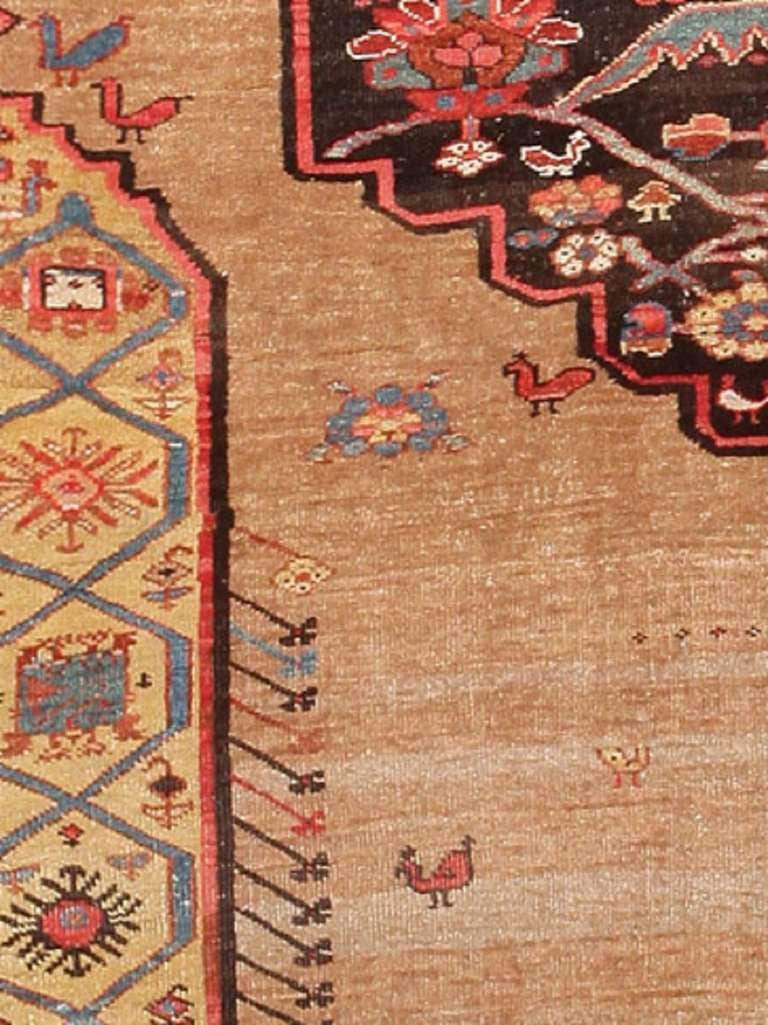 Hand-Knotted Antique Persian Bidjar Sampler Wagireh Rug