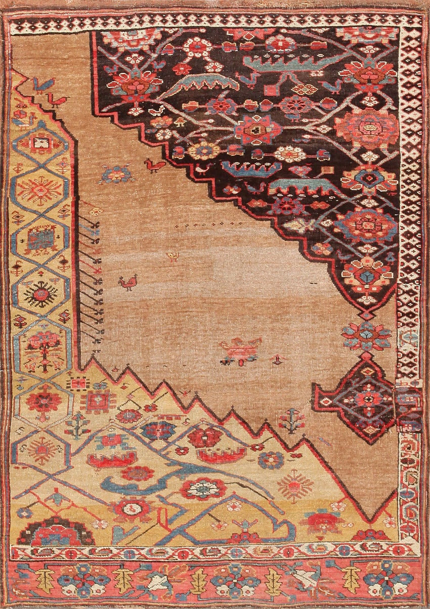 Antique Persian Bidjar Sampler Wagireh Rug