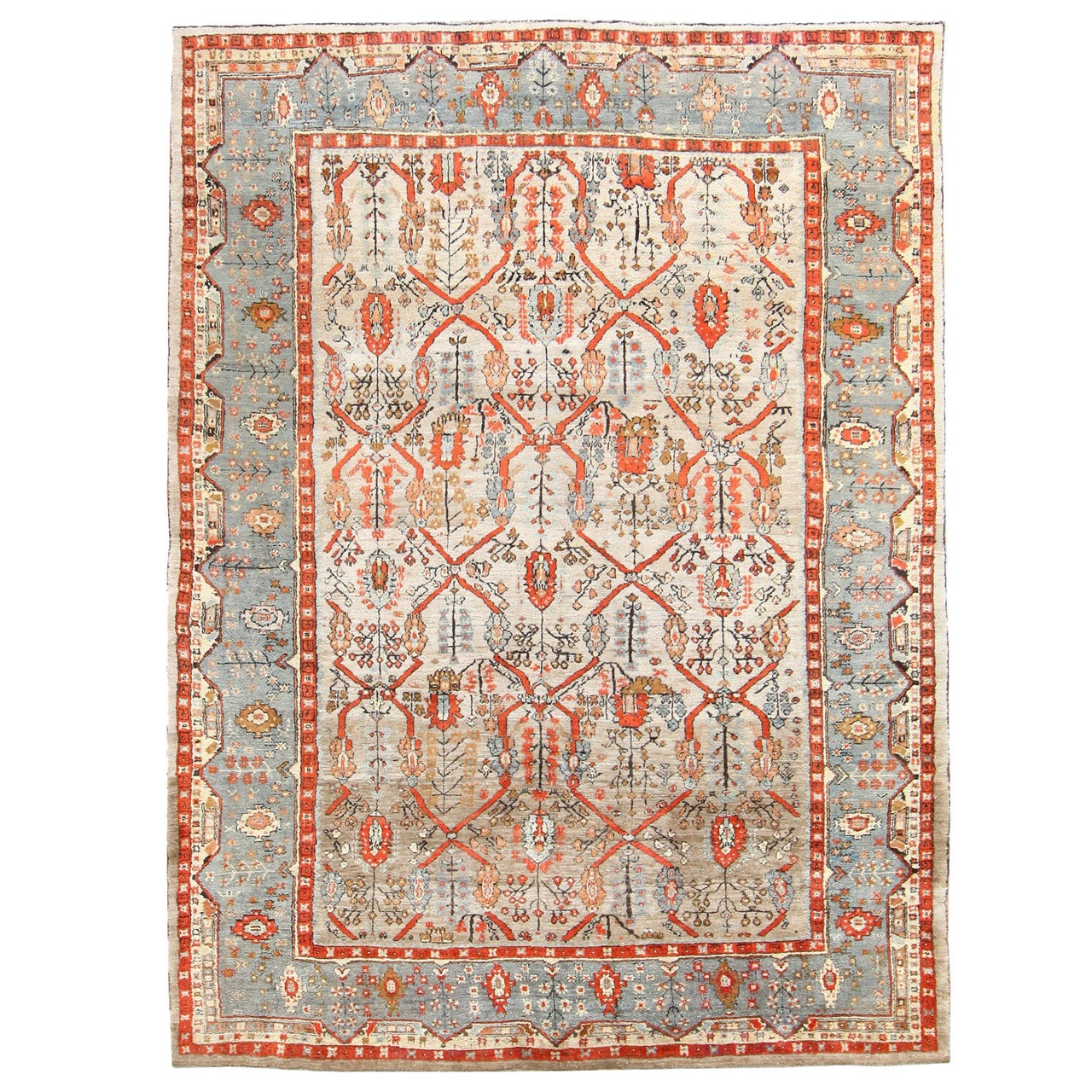 Antique Turkish Ghiordes Oushak Carpet