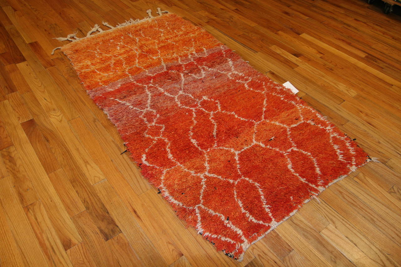 Mid-Century Modern Vintage Red Moroccan Carpet