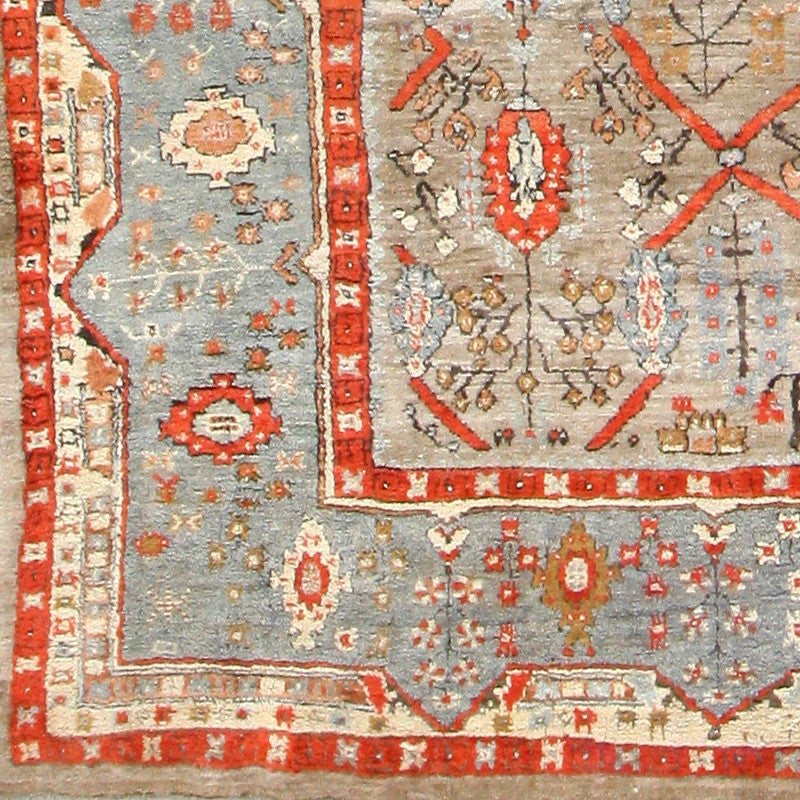 Antique Turkish Ghiordes Oushak Carpet 1
