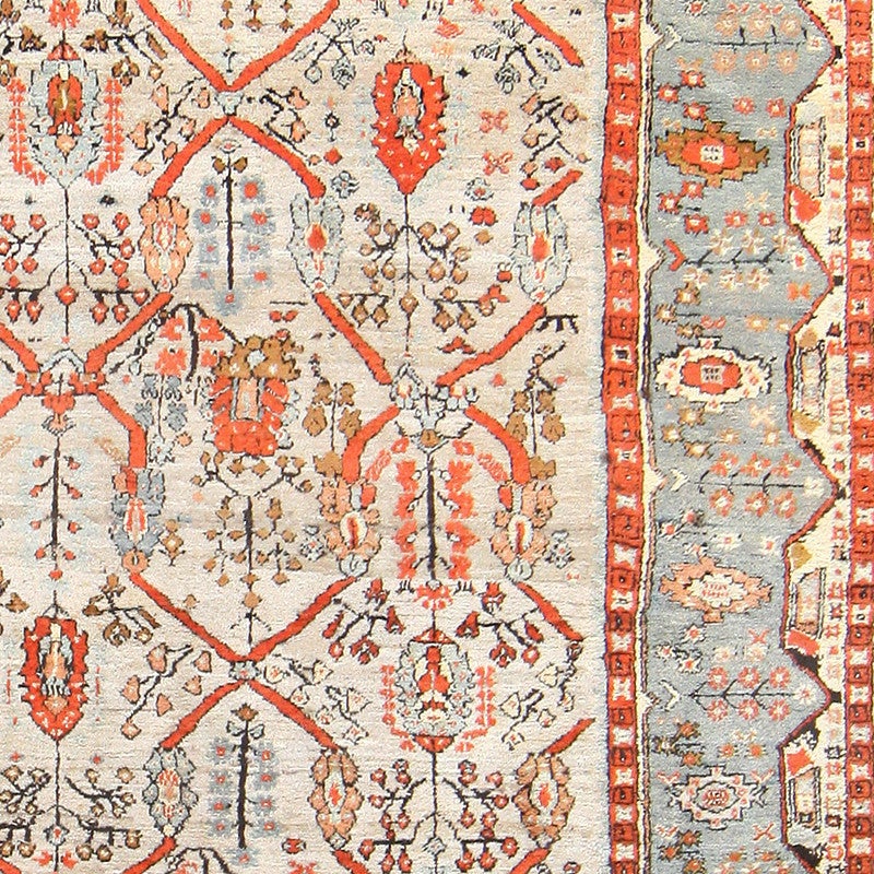 Wool Antique Turkish Ghiordes Oushak Carpet