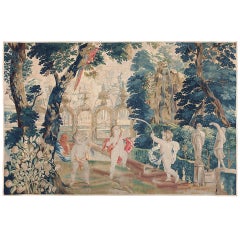 Antique 18th Century Flemish Tapestry Pastoral. Size: 10' 3" x 7' (3.12 m x 2.13 m)