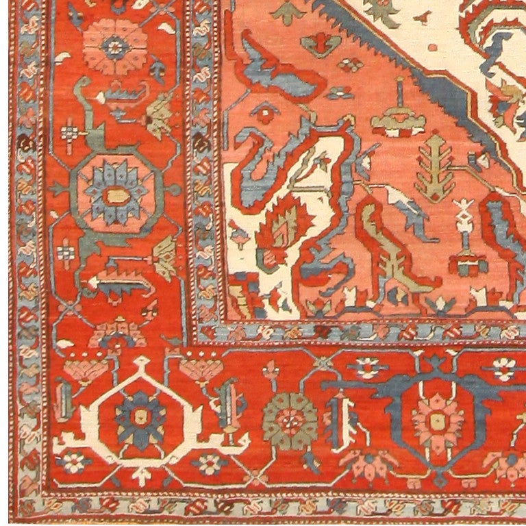 19th Century Antique Persian Serapi Rug 48231