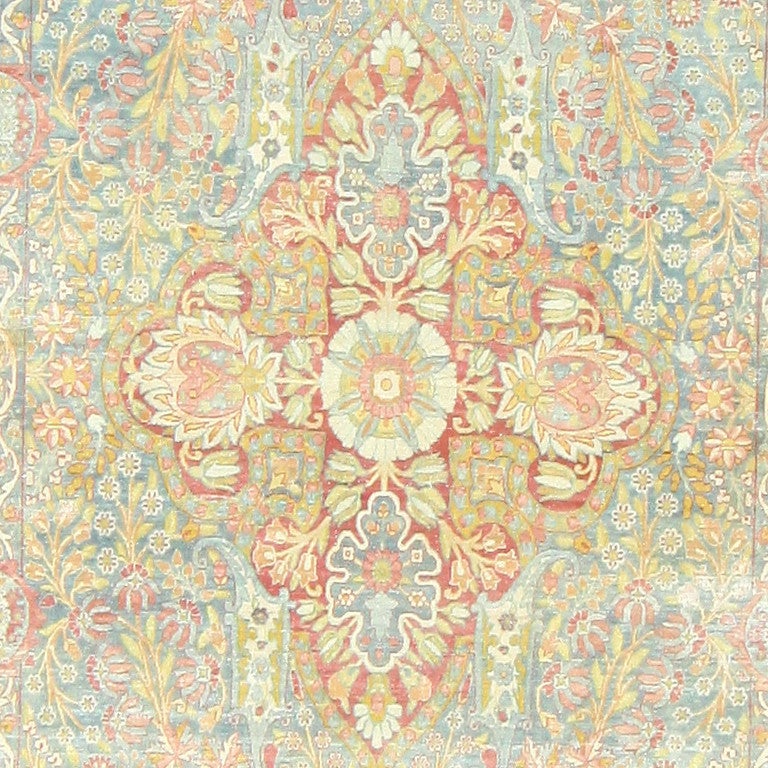 Art Nouveau Gorgeous Antique Persian Kerman Carpet