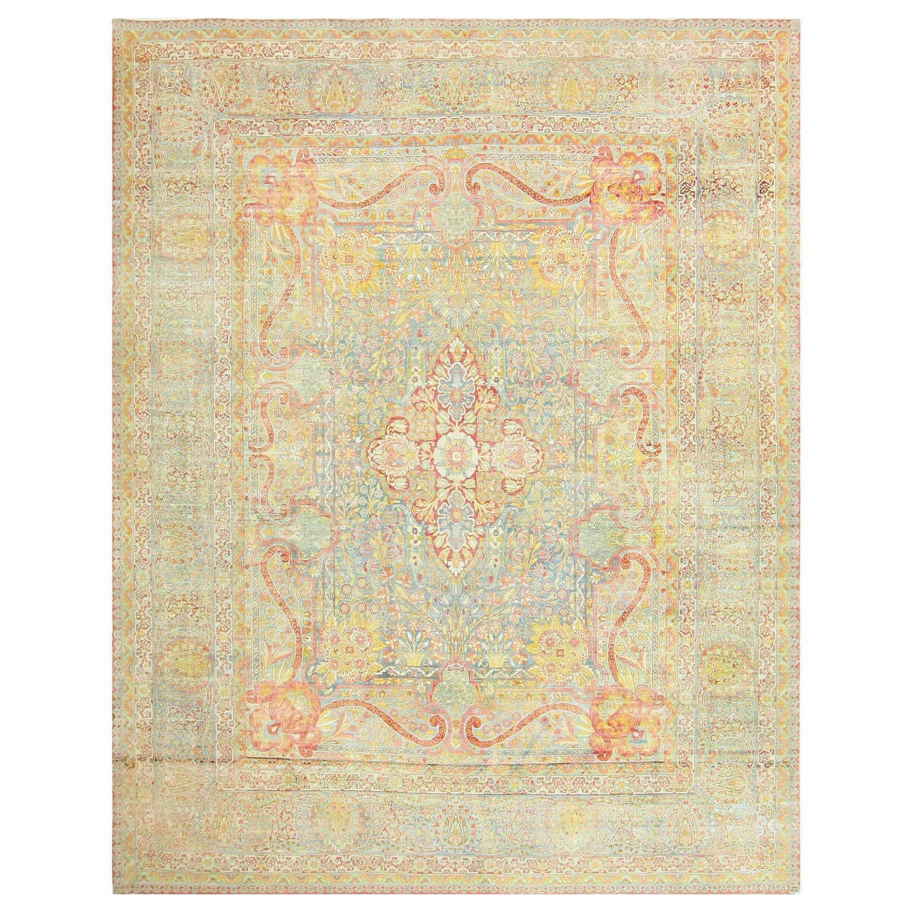 Gorgeous Antique Persian Kerman Carpet