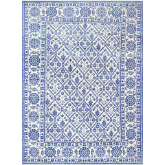 Gorgeous Blue Vintage Indian Agra Cotton Rug