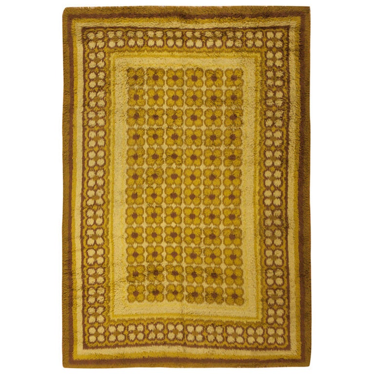 Vintage Rya Rug For Sale at 1stdibs