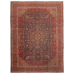 Antique Kashan Persian Rug