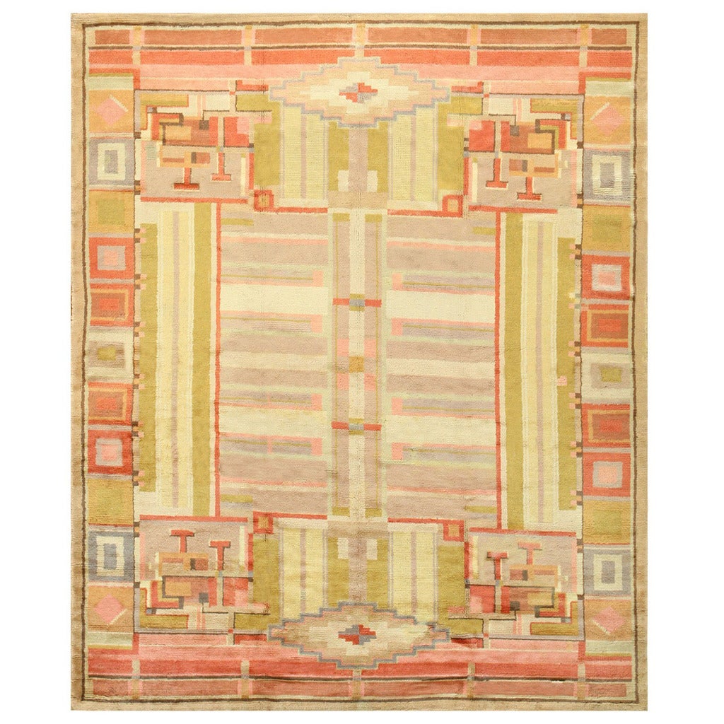 Lovely French Art Deco Rug at 1stdibs
