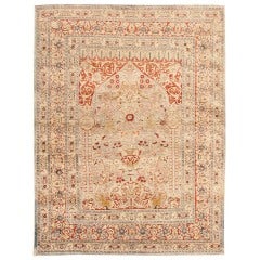 Antique Silk Tabriz Persian Rug