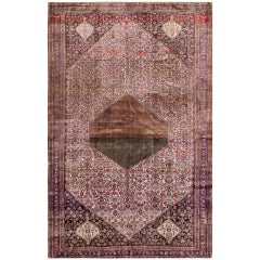 Antique Silk Senneh Persian Rug 