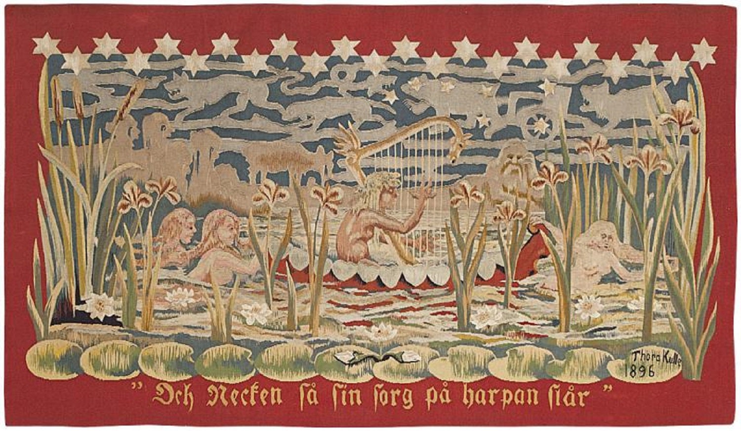 Antique Swedish Tapestry By Thora Kulle