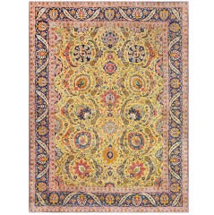 Antique Persian Tabriz Sickle Leaf Carpet