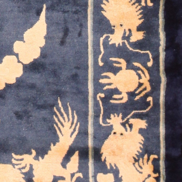 Chinese Export Antique Chinese Dragon Rug
