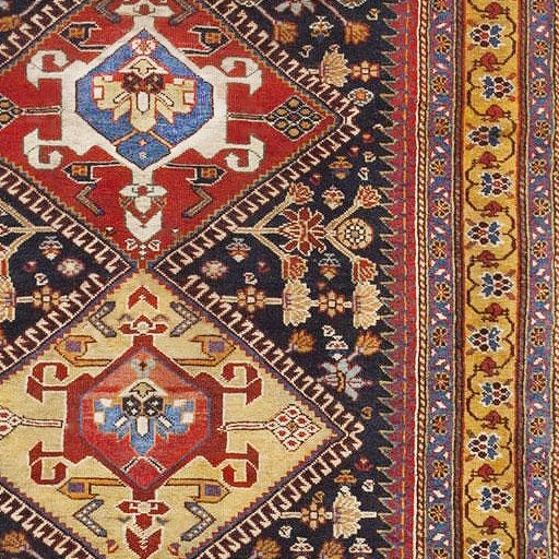 Named after the Qashqa'i tribe in Persia, these nomadic rugs represent the skillful weaving styles of the tribe. Combining unique details with traditional family motifs the rugs are heavily ornamented. They often feature geometric patterns and