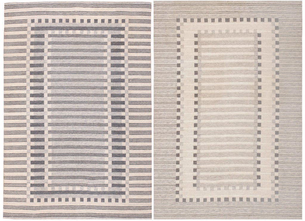 Vintage Double-Sided Swedish / Scandinavian Deco Kilim