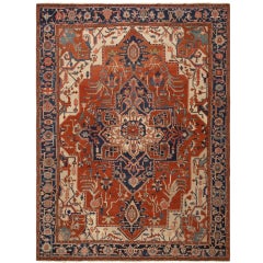 Antique Heriz Serapi Persian Rug