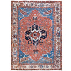 Antique Heriz Serapi Persian Rug