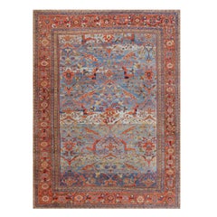 Antique Light Blue Persian Sultanabad Carpet