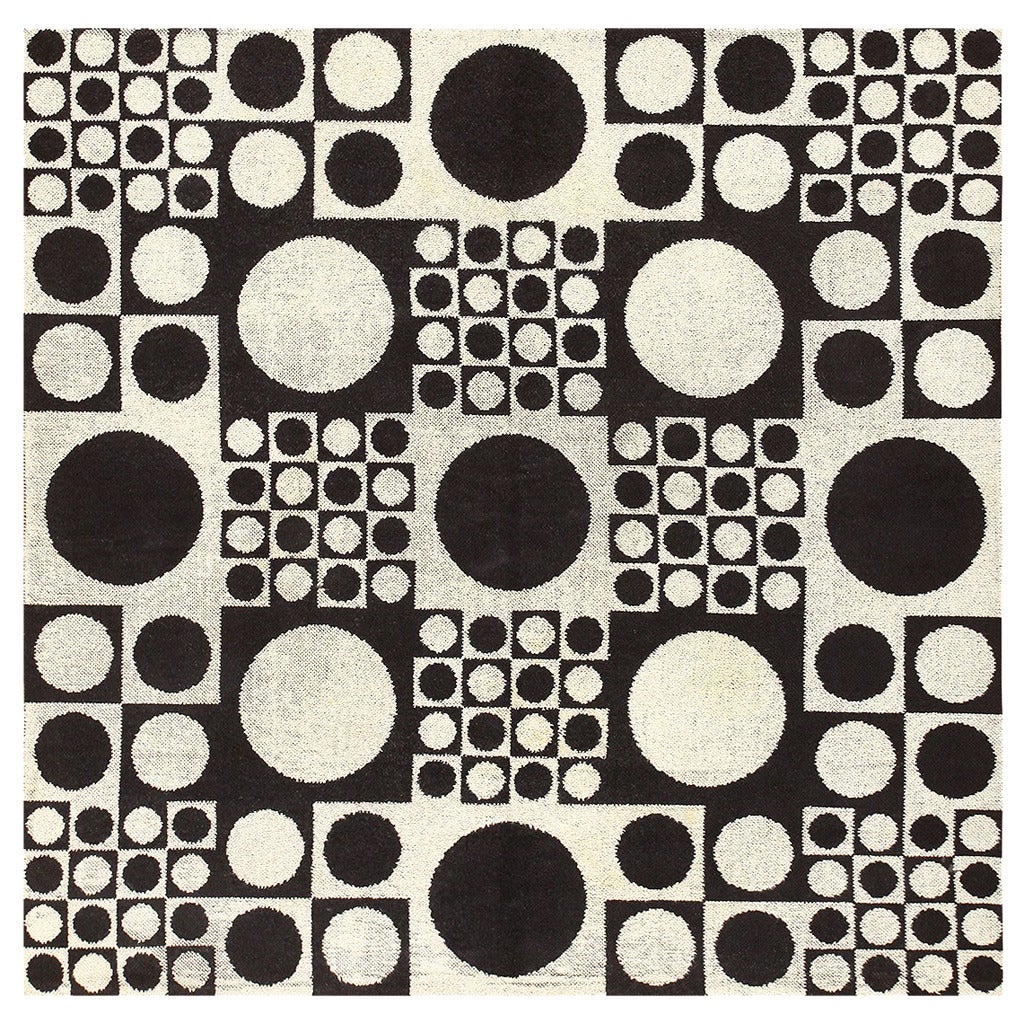 Vintage Scandinavian Rya Rug by Verner Panton