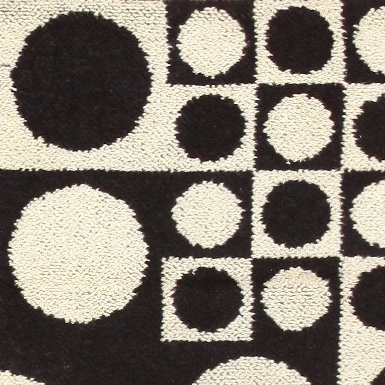Wool Vintage Scandinavian Rya Rug by Verner Panton