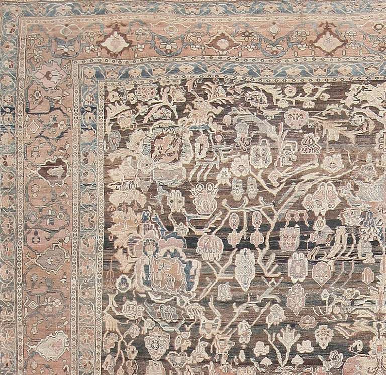 This absolutely splendid antique Persian rug of Bakhtiari design is remarkable to behold expertly crafted with extraordinary detail work, from the outer border all the way through the magnificent central medallion, this rug is a brilliant