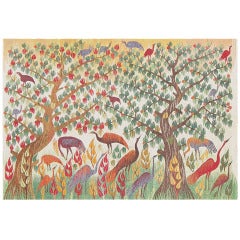 Vintage Swedish Tapestry Tree of Life