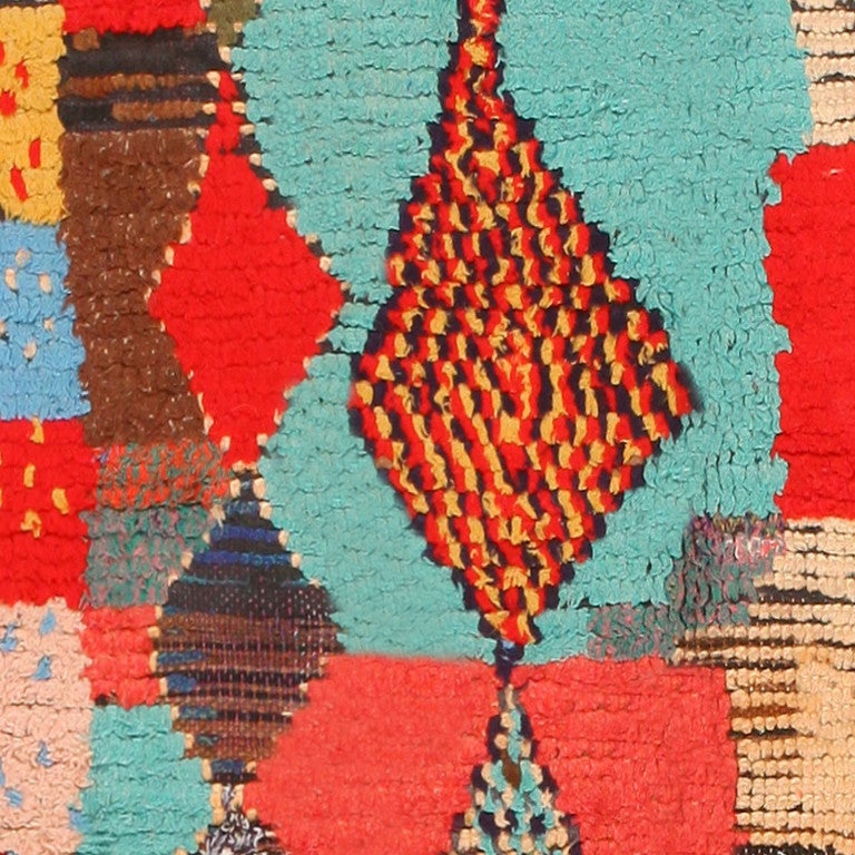 20th Century Colorful Vintage Moroccan Rug