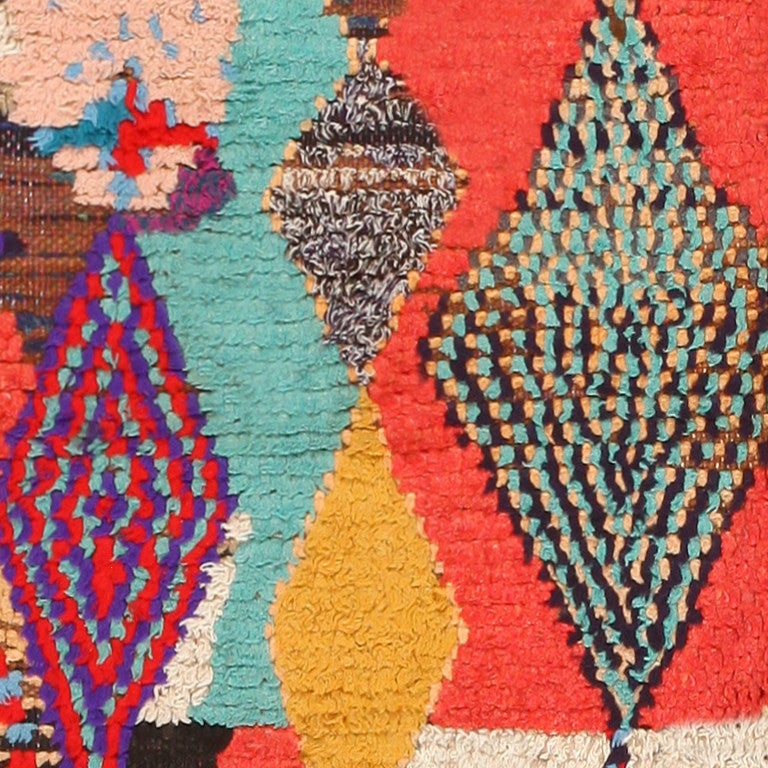 Colorful Vintage Moroccan Rug In Excellent Condition In New York, NY