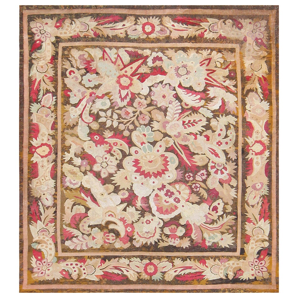 Antique Large-Scale Design French Aubusson Carpet