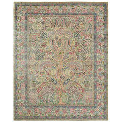 Fine Antique Persian Kerman Tree of Life Design Carpet